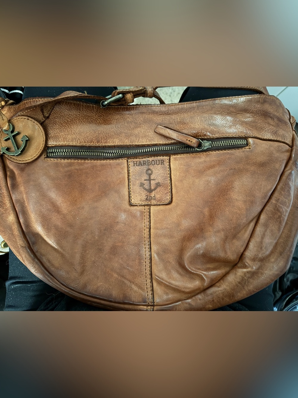 Harbour 2nd "Anchor Love" Leather Shoulder / Crossbody Bag